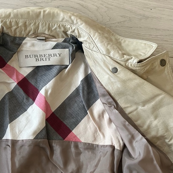 BURBERRY Brit Leather Moto Jacket Tan - Picture 6 of 10